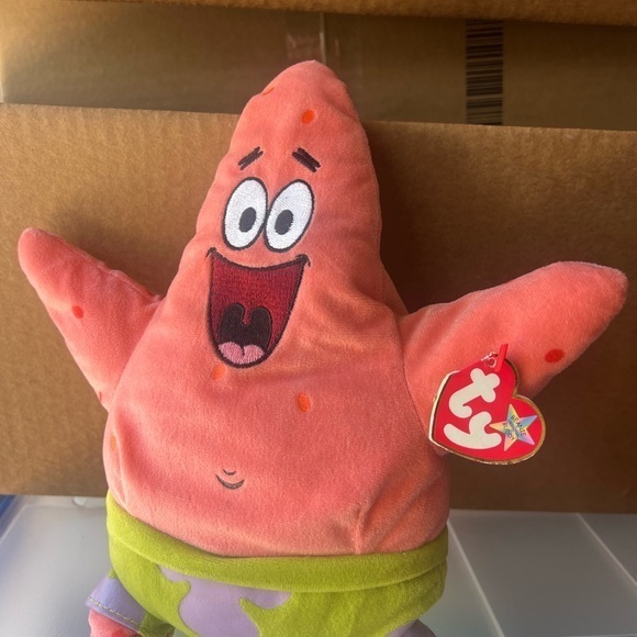 Ty Other - TY Patrick Star Plush Toy - Pink and Green 12”